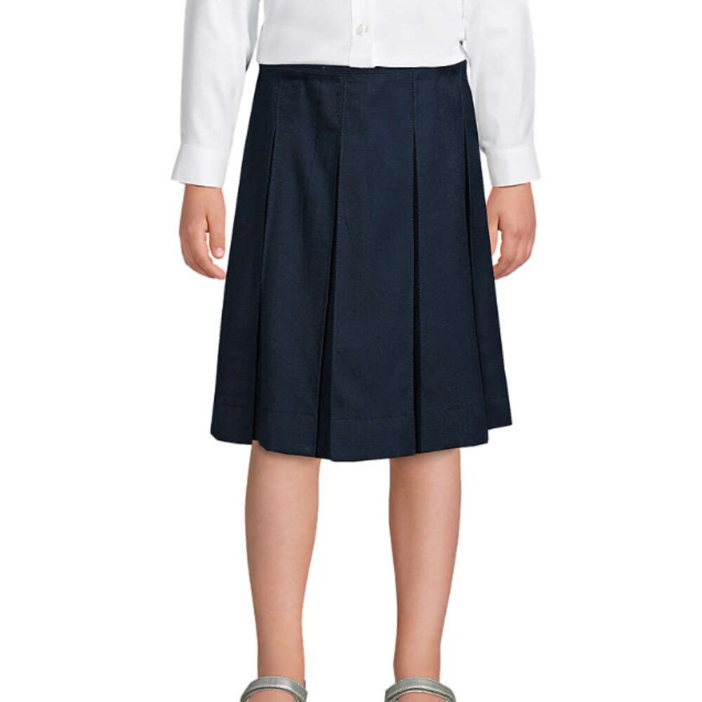 NWT School Uniform Girl Below The Knee Box Pleat Skirt SIZE 6 LANDS END